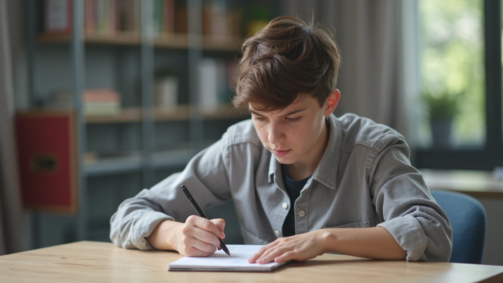 Студент ведет конспект на лекции