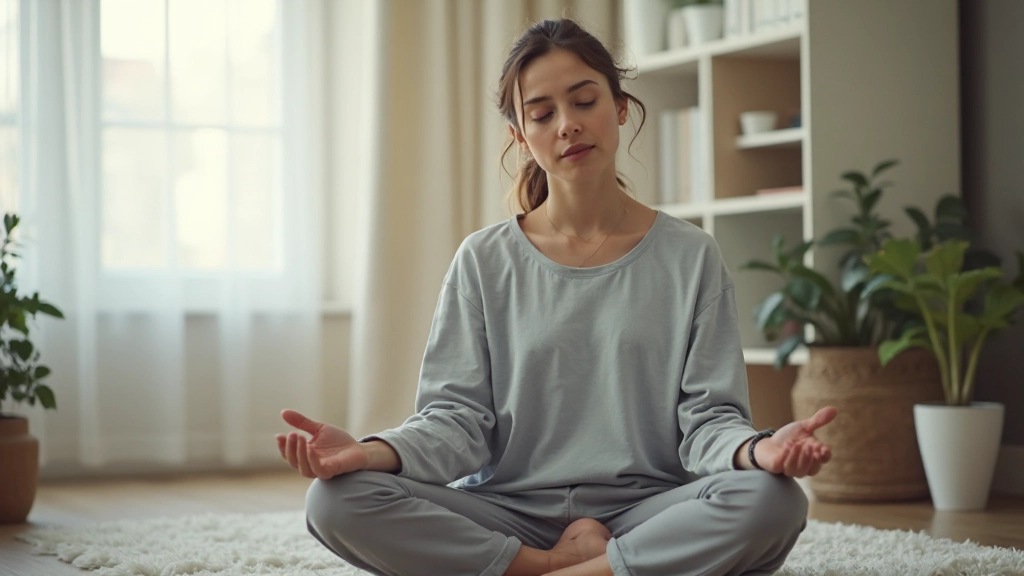 Студент медитирует в спокойном пространстве для концентрации внимания